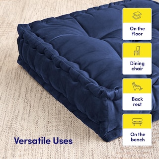 Foto 5 | Foto 5 | Almohada De Suelo De La Colección Sweet Home, Grande, Cuadrada, Azul Marino - Venta Internacional.