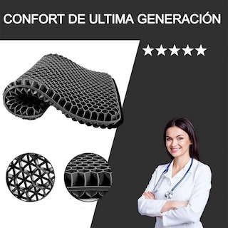 Foto 2 | Foto 2 | Cojín Gel Panal Ergonómico Eo Safe Imports Esi-7643 Silicon Asiento Cómodo Auto Silla Negro