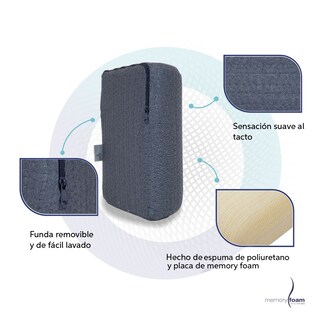 Foto 5 | Foto 5 | Cojín Soporte Lumbar Memory Foam Azul Hecha 100% De Memory Foam