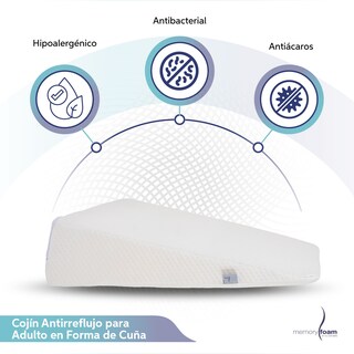 Foto 2 | Foto 2 | Cojín Antireflujo Adultos Cuña Antireflujo Para Adultos Blanca Hecho 100% De Memory Foam
