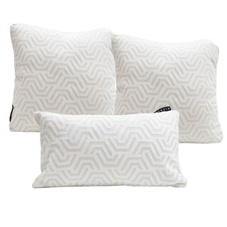 Foto 1 | Foto 1 | Set De 3 Cojines Decorativos Dicasa Geo Delta Y Zita Color Blanco (2 Cuadrados Grandes Y 1 Rectangular)