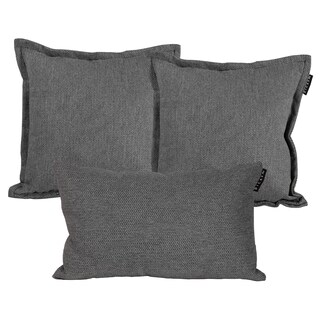 Foto 1 | Foto 1 | Set De 3 Cojines Dicasa Rivo Kappa Delta Color Gris (2 Cuadrados + 1 Rectangular)