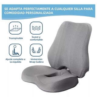Foto 2 | Foto 2 | Cojín Del Asiento Y Almohada De Soporte Lumbar Eo Safe Imports Esi-17530 Gris
