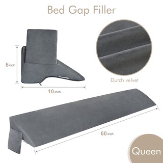 Foto 5 | Foto 5 | Almohada Con Forma De Cuña Vekkia Queen Para Cabecero, Relleno De Huecos, Gris - Venta Internacional.