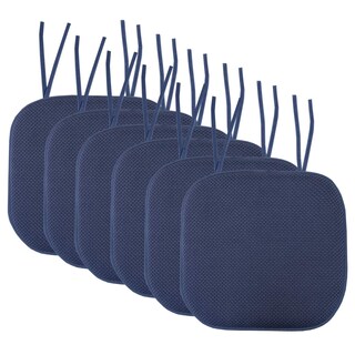 Foto 1 | Foto 1 | Cojín Para Silla Sweet Home Collection, Espuma Viscoelástica, Paquete De 6, Azul Marino - Venta Internacional.
