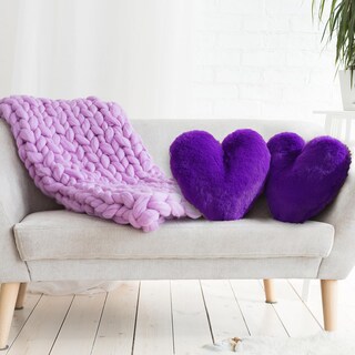 Foto 5 | Foto 5 | Cojín Marsui Fluffy Con Forma De Corazón Morado (2 Unidades) - Venta Internacional.