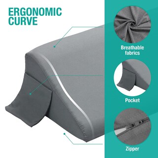 Foto 2 | Foto 2 | Almohada En Forma De Cuña Vekkia Tamaño Completo Con Relleno De Huecos Para Cabecero Gris - Venta Internacional.