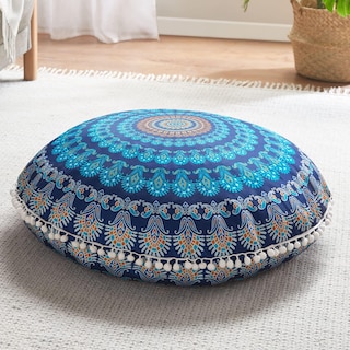 Foto 1 | Foto 1 | Almohada De Suelo Codi Meditation Redonda Grande De Espuma Viscoelástica Azul Marino - Venta Internacional.