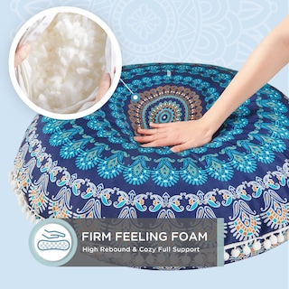 Foto 3 | Foto 3 | Almohada De Suelo Codi Meditation Redonda Grande De Espuma Viscoelástica Azul Marino - Venta Internacional.