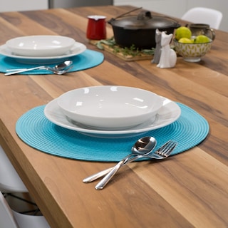 Foto 6 | Foto 6 | Juego de 4 Manteles Individuales Redondos en Tono Turquesa para Mesa de Comedor - Venta Internacional