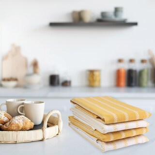 Foto 7 | Foto 7 | Juego De Paños De Cocina Lane Linen, Paquete De 4 Unidades, Color Amarillo Limón - Venta Internacional.