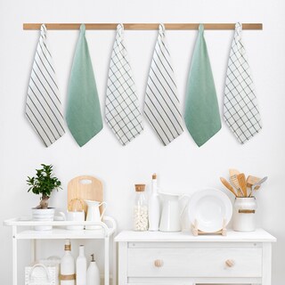 Foto 5 | Foto 5 | Juego De Paños De Cocina Lane Linen, Paquete De 12 Unidades, Algodón Oliva - Venta Internacional.