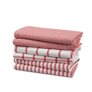 Foto 1 | Foto 1 | Toallas De Cocina Lane Linen 100% Algodón, Paquete De 6 Unidades, 45 X 70 Cm, Color Rojo - Venta Internacional.