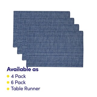 Foto 3 | Foto 3 | Juego De 4 Unidades De La Colección Sweet Home De Placemats, 100% Algodón, Color Azul Oscuro - Venta Internacional.