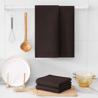 Foto 6 | Foto 6 | Paños De Cocina Kitinjoy Waffle Weave, 100% Algodón, Paquete De 4, Color Marrón - Venta Internacional.