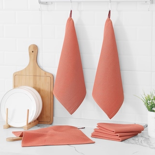 Foto 6 | Foto 6 | Paños De Cocina Kitinjoy, 100% Algodón, 12 Unidades, Color Coral, 30 X 30 Cm - Venta Internacional.