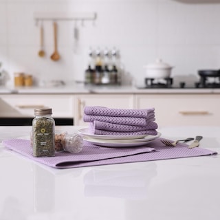 Foto 5 | Foto 5 | Toallas De Cocina Kitinjoy Waffle Weave, 100% Algodón, Paquete De 6 Unidades, Color Lavanda - Venta Internacional.