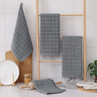 Foto 7 | Foto 7 | Toallas De Cocina Homaxy, 100% Algodón, Rizo, Paquete De 4, Color Gris Medio - Venta Internacional.