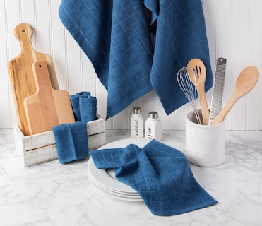 Foto 6 | Foto 6 | Juego De Paños De Cocina Dii Basic Terry Collection Windowpane Blue, 6 Piezas - Venta Internacional.