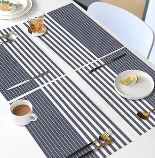 Foto 4 | Foto 4 | Elegantes Manteles Individuales Xtellar Antideslizantes Y Lavables En Azul, Pack De 8