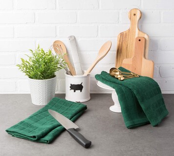 Foto 4 | Foto 4 | Juego De Paños De Cocina Dii Basic Terry Collection, Verde Oscuro, 4 Piezas - Venta Internacional.
