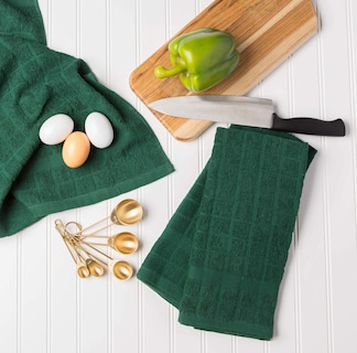 Foto 5 | Foto 5 | Juego De Paños De Cocina Dii Basic Terry Collection, Verde Oscuro, 4 Piezas - Venta Internacional.