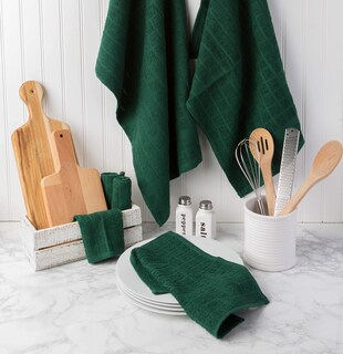 Foto 6 | Foto 6 | Juego De Paños De Cocina Dii Basic Terry Collection, Verde Oscuro, 4 Piezas - Venta Internacional.