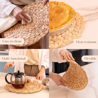 Foto 4 | Foto 4 | Placemats Yangqihome, Juego De 6 Jacintos De Agua Redondos Tejidos - Venta Internacional.