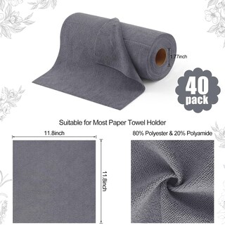 Foto 5 | Foto 5 | Rollos De Paños De Cocina Tear Away Homaxy 40 Hojas 30 X 30 Cm Color Gris - Venta Internacional.