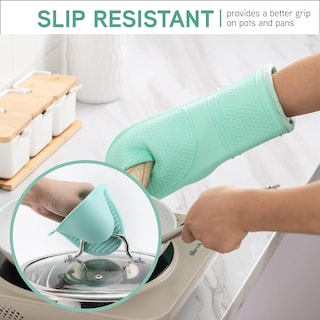 Foto 4 | Foto 4 | Juego De Guantes De Cocina Cook With Color Silicona, Resistentes Al Calor, 6 Unidades, Color Menta - Venta Internacional.