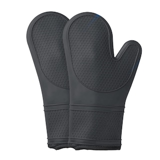 Foto 1 | Foto 1 | Manoplas De Cocina Para Cocinar Con Color, De Silicona, Resistentes Al Calor, Color Negro - Venta Internacional.