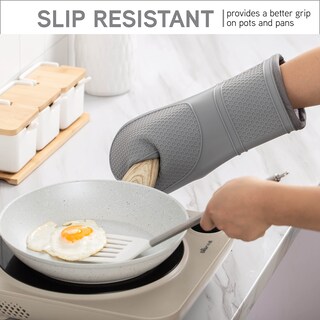 Foto 3 | Foto 3 | Manoplas De Cocina Cook With Color De Silicona Resistentes Al Calor (gris) - Venta Internacional.