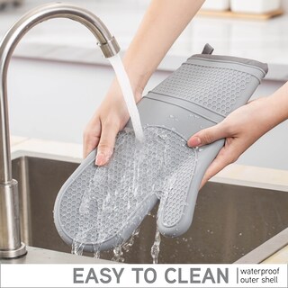 Foto 6 | Foto 6 | Manoplas De Cocina Cook With Color De Silicona Resistentes Al Calor (gris) - Venta Internacional.