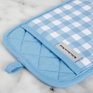 Foto 3 | Foto 3 | Juego De 2 Soportes Para Ollas Kitchenaid De Terciopelo Azul A Cuadros - Venta Internacional.