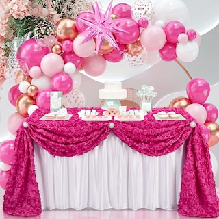 Foto 2 | Foto 2 | Mantel Fanqisi Party, Satén, 3d, Estampado Floral, 90 X 132 Cm, Rosa Intenso - Venta Internacional.