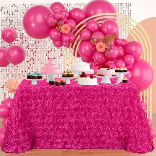 Foto 5 | Foto 5 | Mantel Fanqisi Party, Satén, 3d, Estampado Floral, 90 X 132 Cm, Rosa Intenso - Venta Internacional.