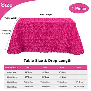 Foto 6 | Foto 6 | Mantel Fanqisi Party, Satén, 3d, Estampado Floral, 90 X 132 Cm, Rosa Intenso - Venta Internacional.