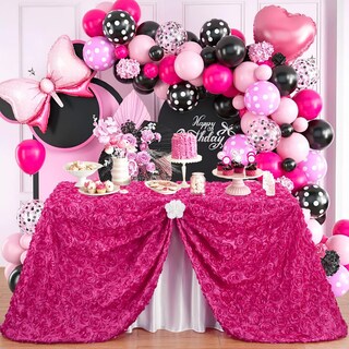 Foto 7 | Foto 7 | Mantel Fanqisi Party, Satén, 3d, Estampado Floral, 90 X 132 Cm, Rosa Intenso - Venta Internacional.