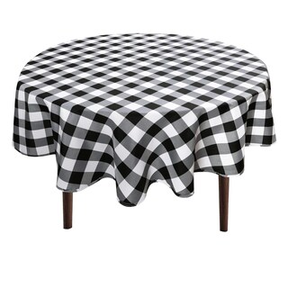 Foto 1 | Foto 1 | Mantel Hiasan Redondo A Cuadros, 274 Cm, Impermeable, Negro Y Blanco - Venta Internacional.
