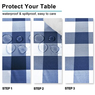 Foto 4 | Foto 4 | Mantel Hiasan A Cuadros Impermeable 152 X 259 Cm Azul Marino - Venta Internacional