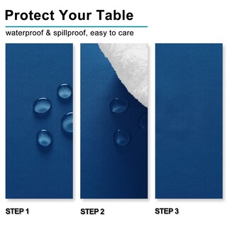 Foto 3 | Foto 3 | Mantel Impermeable Hiasan Azul Real Para Rectángulo De 132 X 178 Cm - Venta Internacional.
