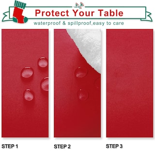 Foto 3 | Foto 3 | Mantel Hiasan Rojo, Impermeable Y A Prueba De Derrames, De Poliéster, 132 X 178 Cm - Venta Internacional.