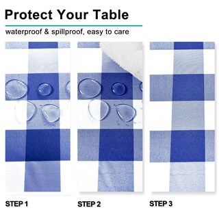 Foto 4 | Foto 4 | Mantel Hiasan A Cuadros Impermeable 137 X 274 Cm Azul Real - Venta Internacional