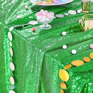 Foto 4 | Foto 4 | Mantel Queen Dream Con Lentejuelas, Color Verde, 229 X 229 Cm, Para Fiesta De Navidad - Venta Internacional.