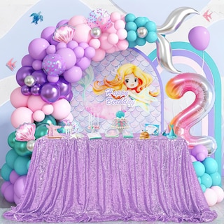 Foto 2 | Foto 2 | Mantel Queen Dream Lavender Mermaid Party, 229 X 229 Cm, Lentejuelas - Venta Internacional.
