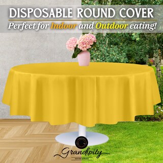 Foto 5 | Foto 5 | Mantel Desechable De Plástico Grandipity, 84 Pulgadas, Amarillo, 12 Unidades - Venta Internacional.