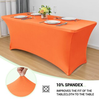 Foto 2 | Foto 2 | Mantel Obstal Stretch Spandex De 6 Pies, Color Naranja (2 Unidades) - Venta Internacional.
