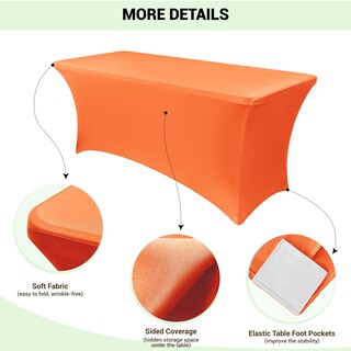 Foto 3 | Foto 3 | Mantel Obstal Stretch Spandex De 6 Pies, Color Naranja (2 Unidades) - Venta Internacional.