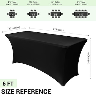 Foto 4 | Foto 4 | Mantel Obstal Stretch Spandex De 6 Pies Para Mesas De 6 Pies - Venta Internacional.