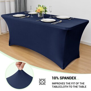 Foto 2 | Foto 2 | Mantel Obstal Stretch Spandex De 6 Pies, Azul Marino, Paquete De 2 - Venta Internacional.